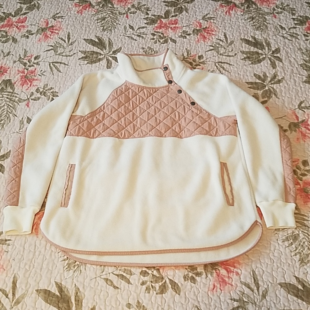 Abercrombie asymmetrical snap-up pullover fleece